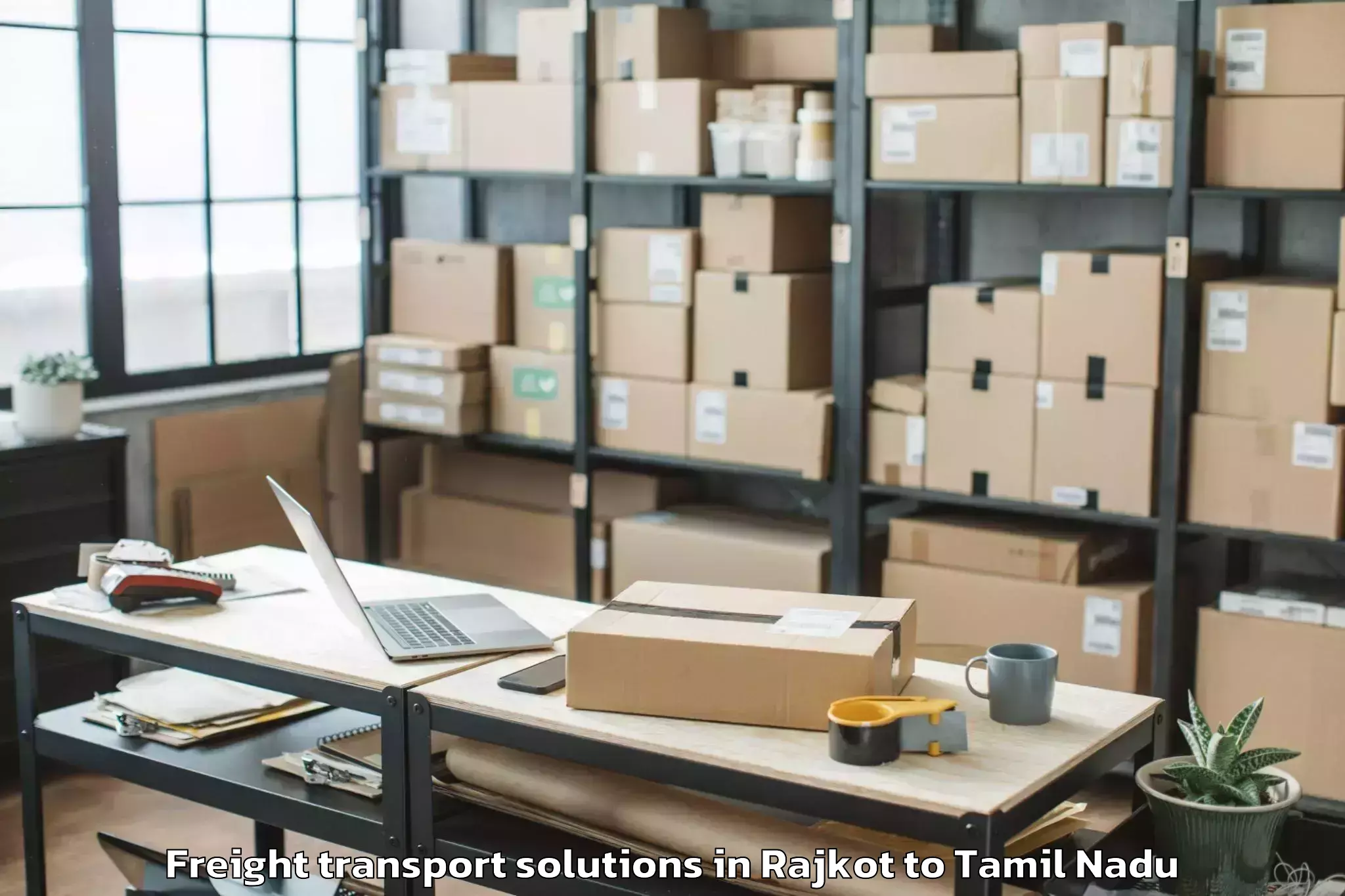 Top Rajkot to Punjai Puliyampatti Freight Transport Solutions Available